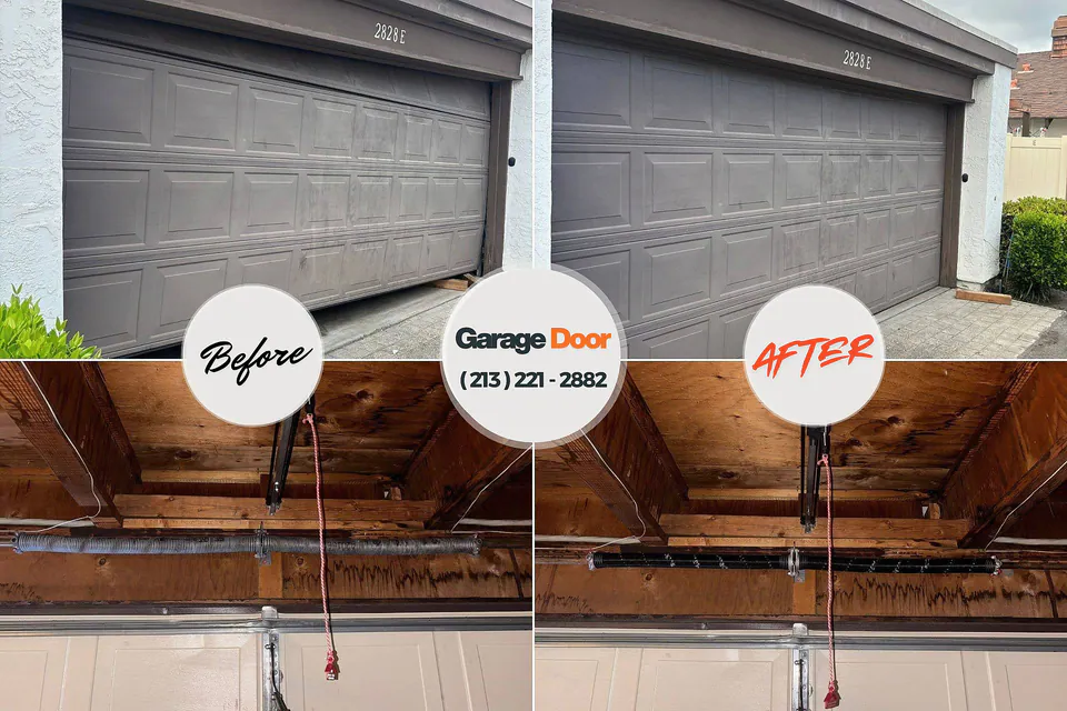 Before and after: garage door repair Wakefield, KS